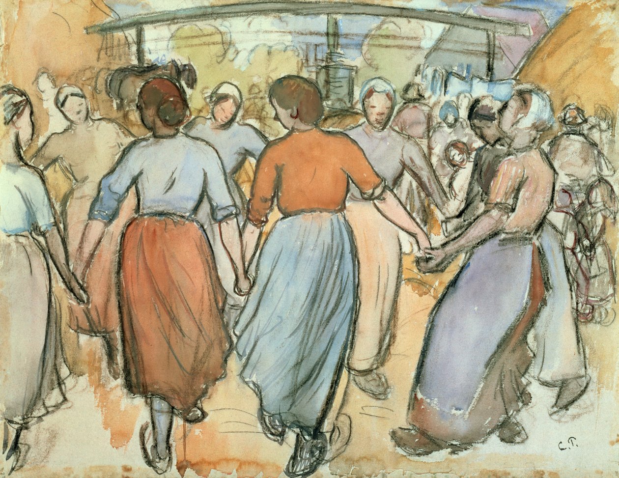 The Round by Camille Jacob Pissarro