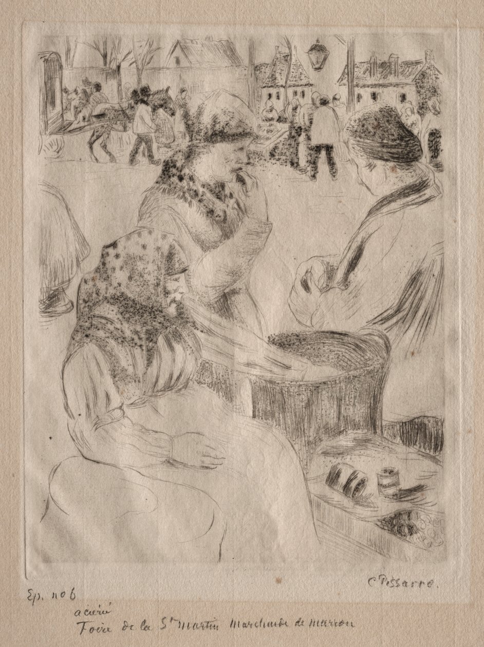 Chestnut Vendor by Camille Pissarro