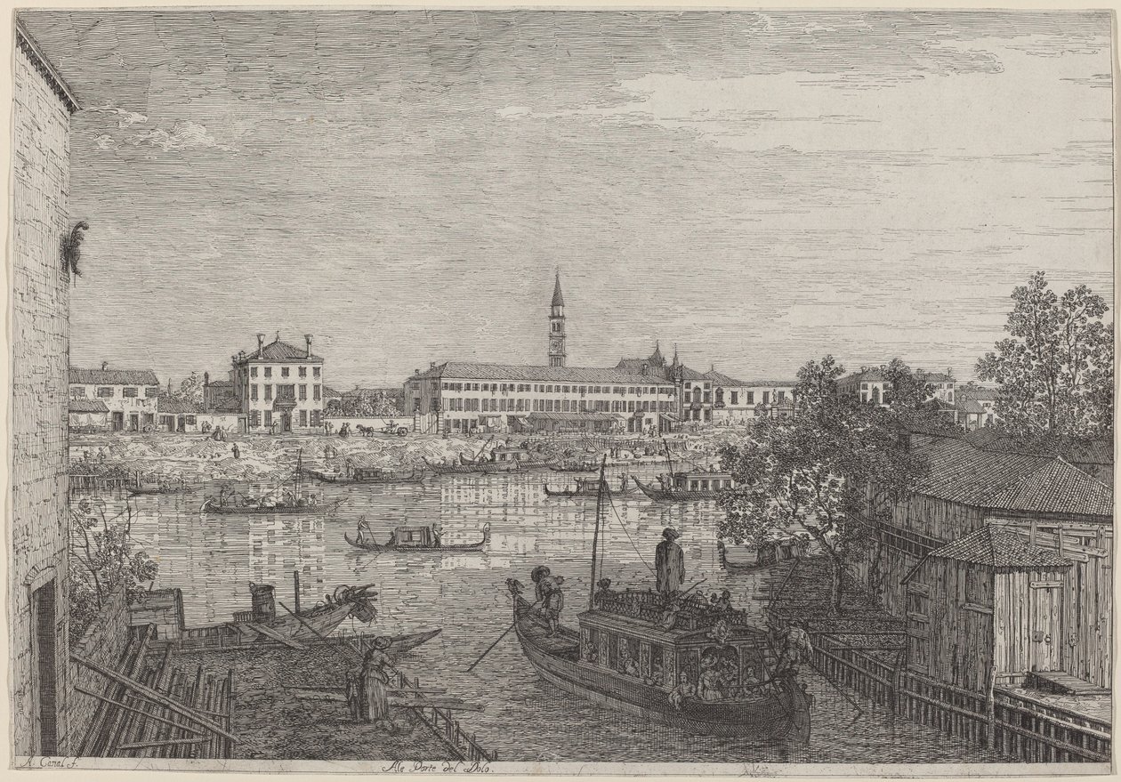 At the Port of Dolo by Canaletto