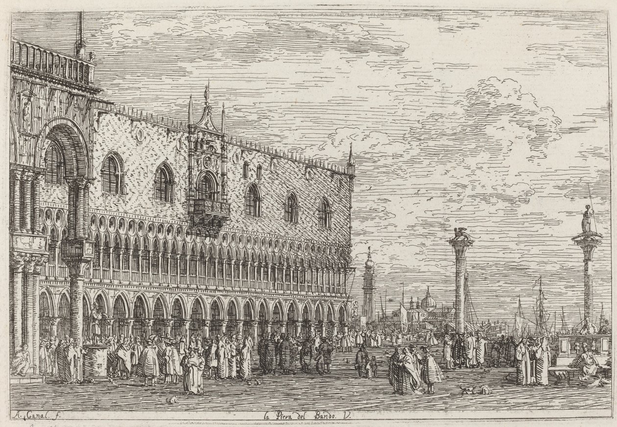 La Piera del Bando. V. by Canaletto
