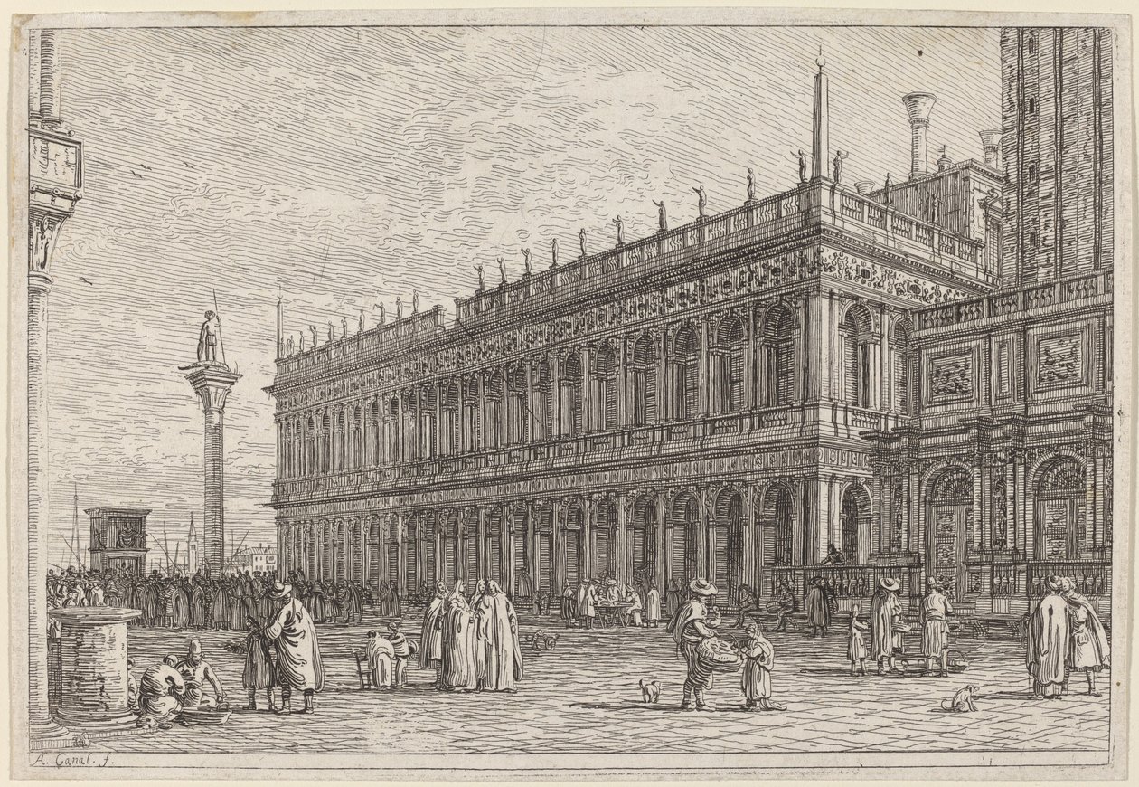 The Library. V. by Canaletto