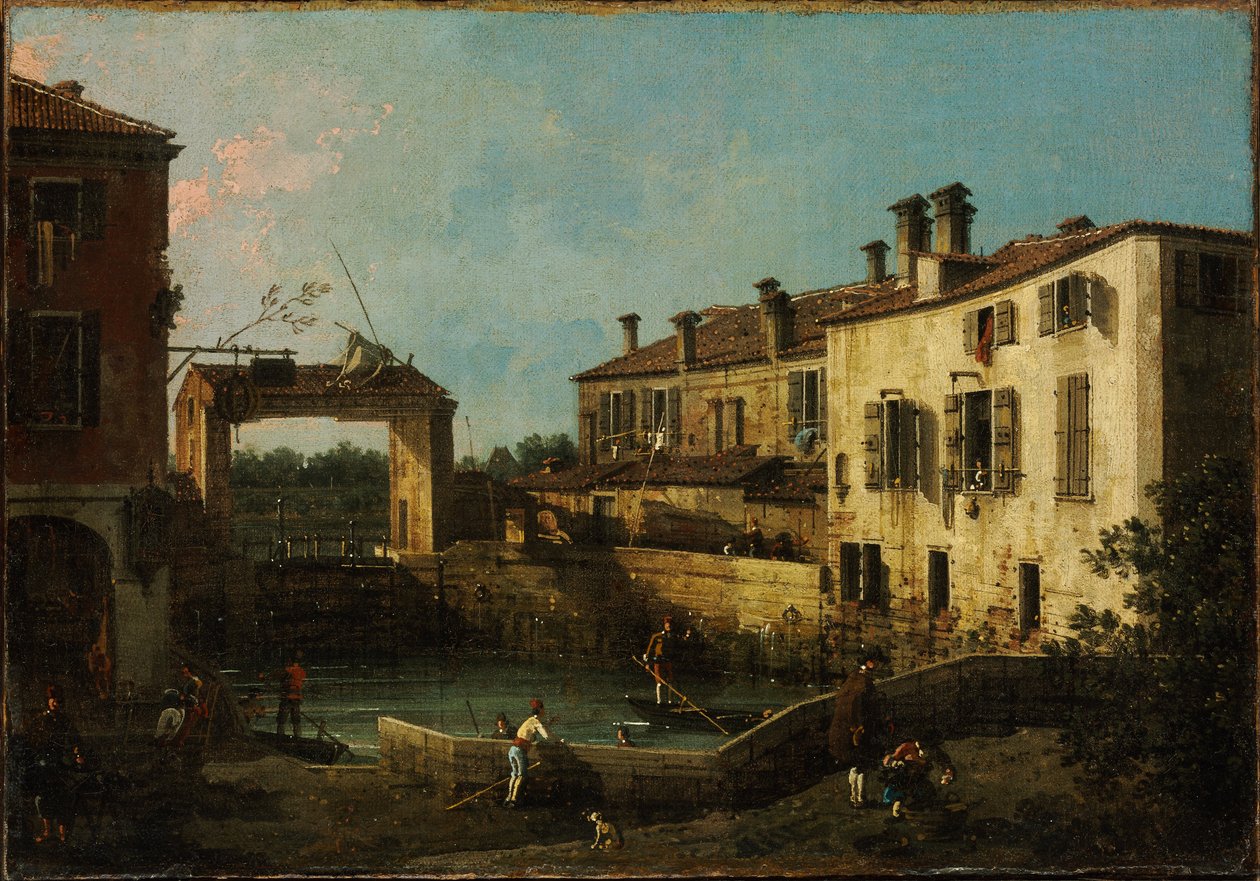 Lock near Dolo by Canaletto