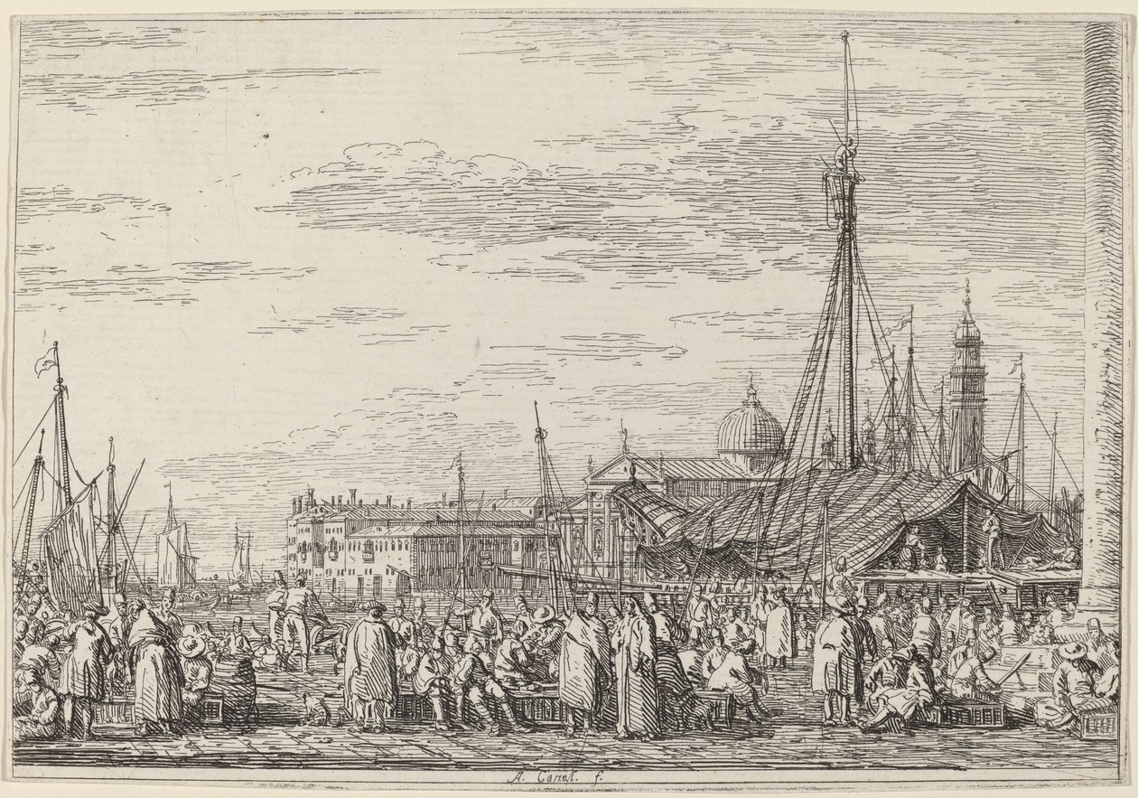 The Market on the Molo by Canaletto