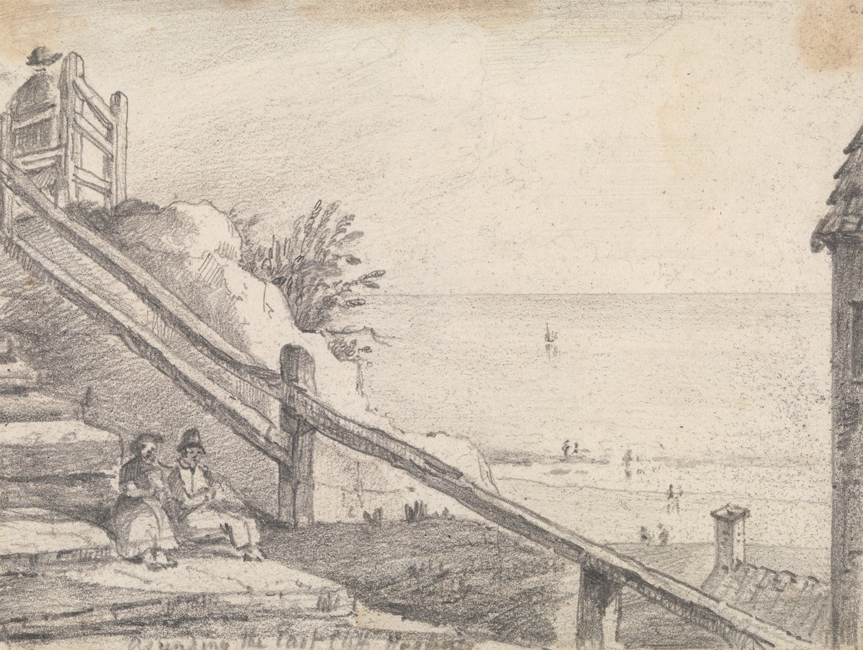 Ascending the East Cliff, Hastings by Capt. Thomas Hastings