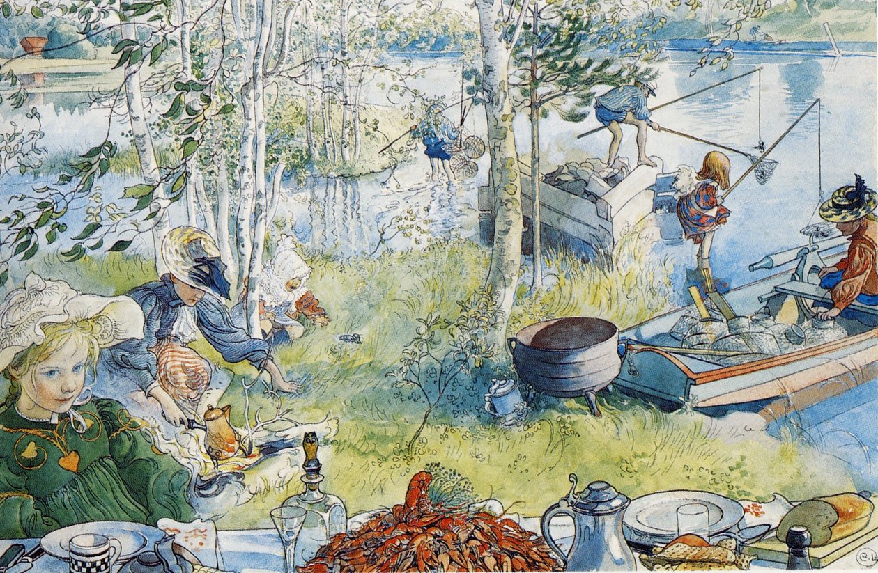 The Crab Catch by Carl Larsson