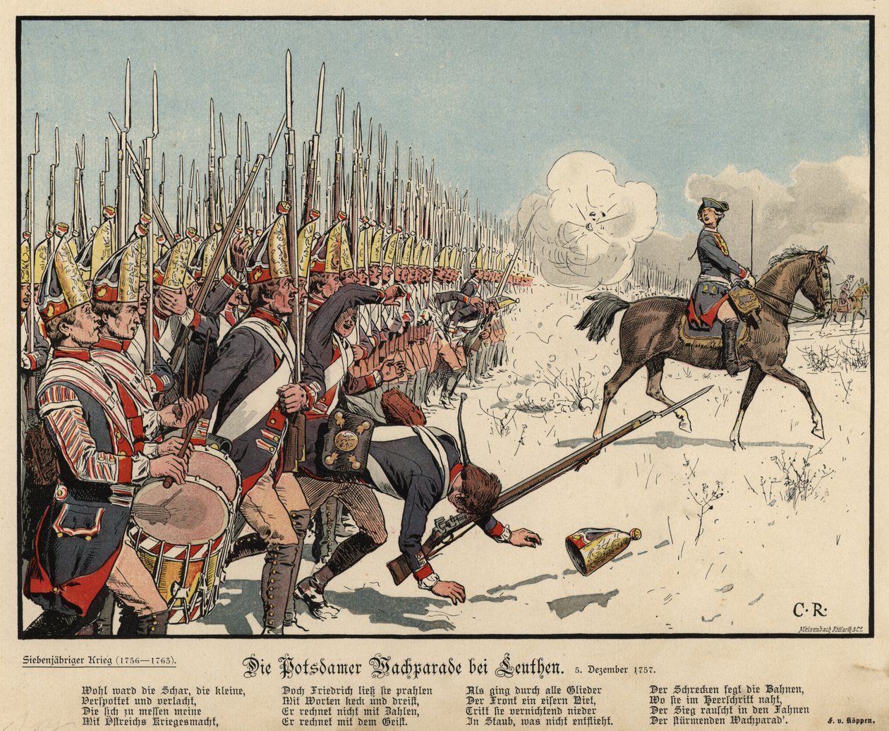 Prussian infantry at the Battle of Leuthen by Carl Röchling