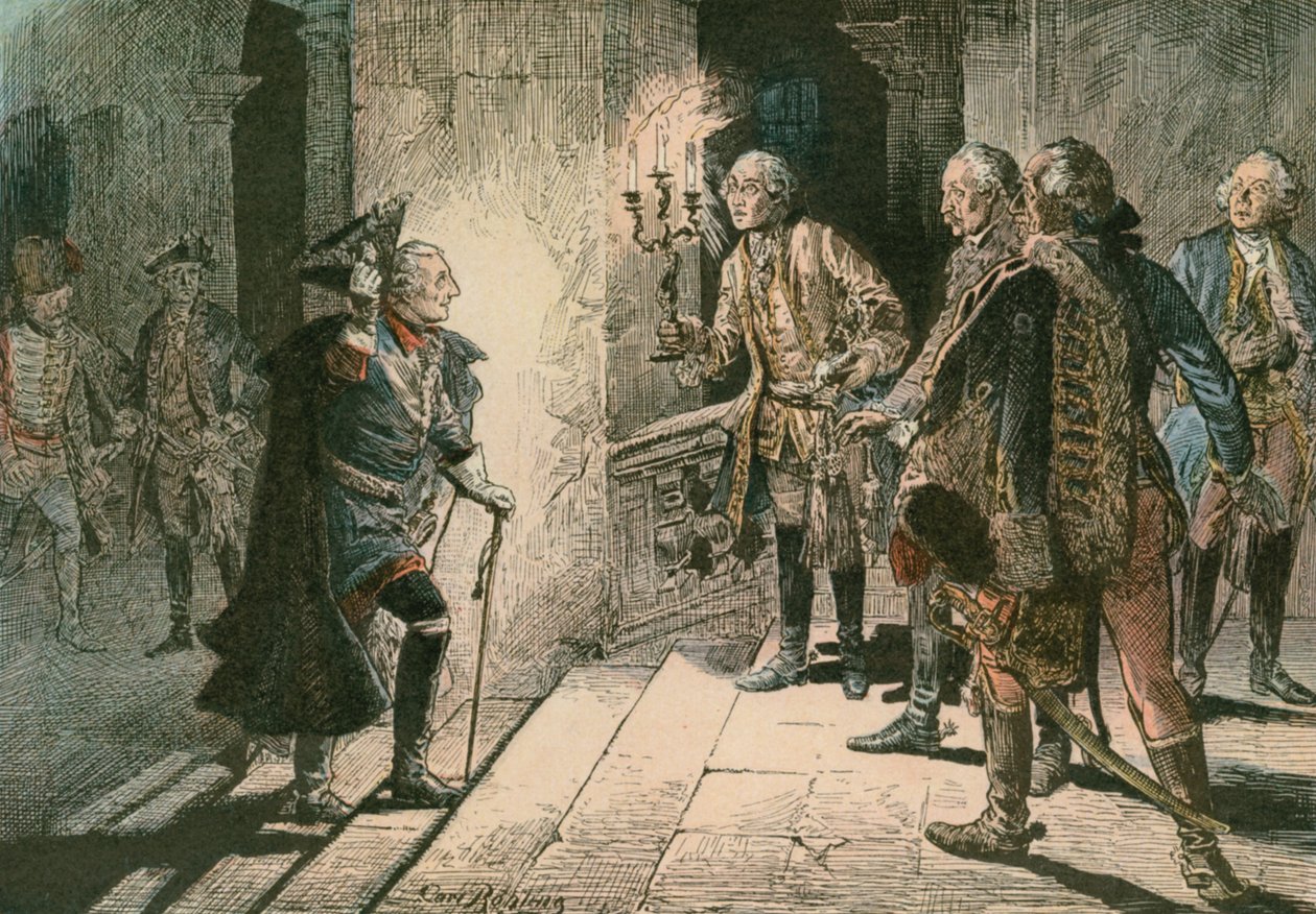 Frederick the Great at the Castle of Lissa on the Evening of the Battle of Leuthen in 1757 by Carl Rohling