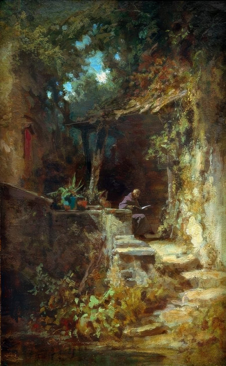 Reading Hermit by Carl Spitzweg