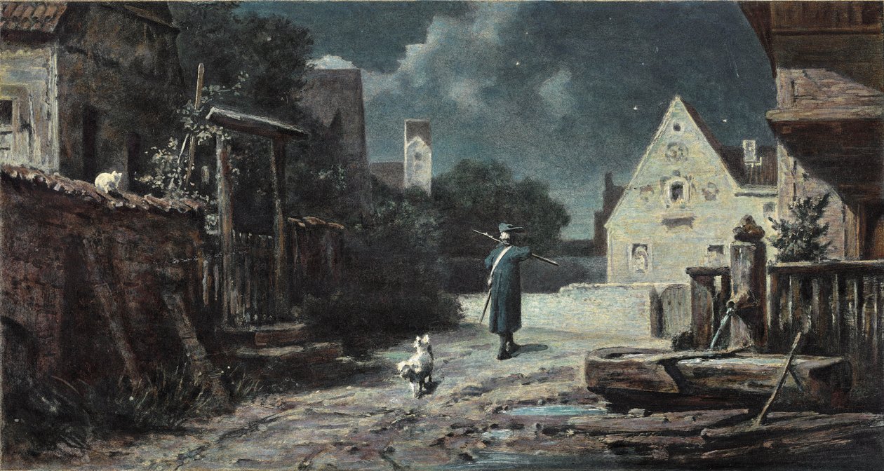 The Night Watchman by Carl Spitzweg