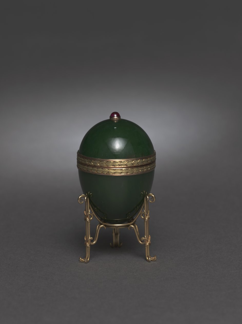 Jade Egg with Stand by Carl Fabergé