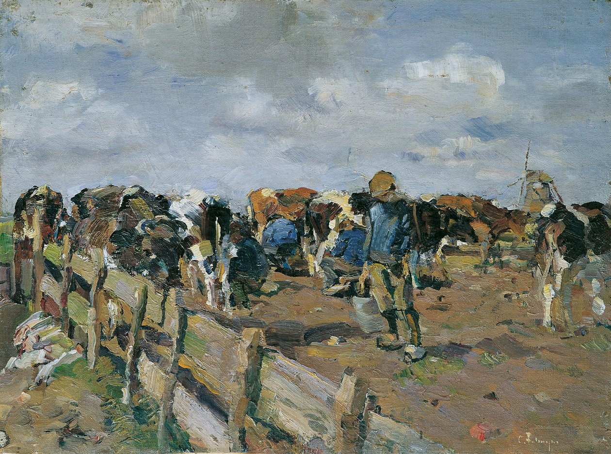 Milking the Cows by Carl Fahringer