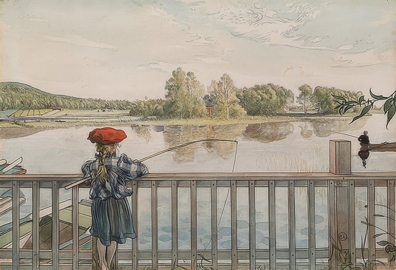 Lisbeth Fishing by Carl Larsson