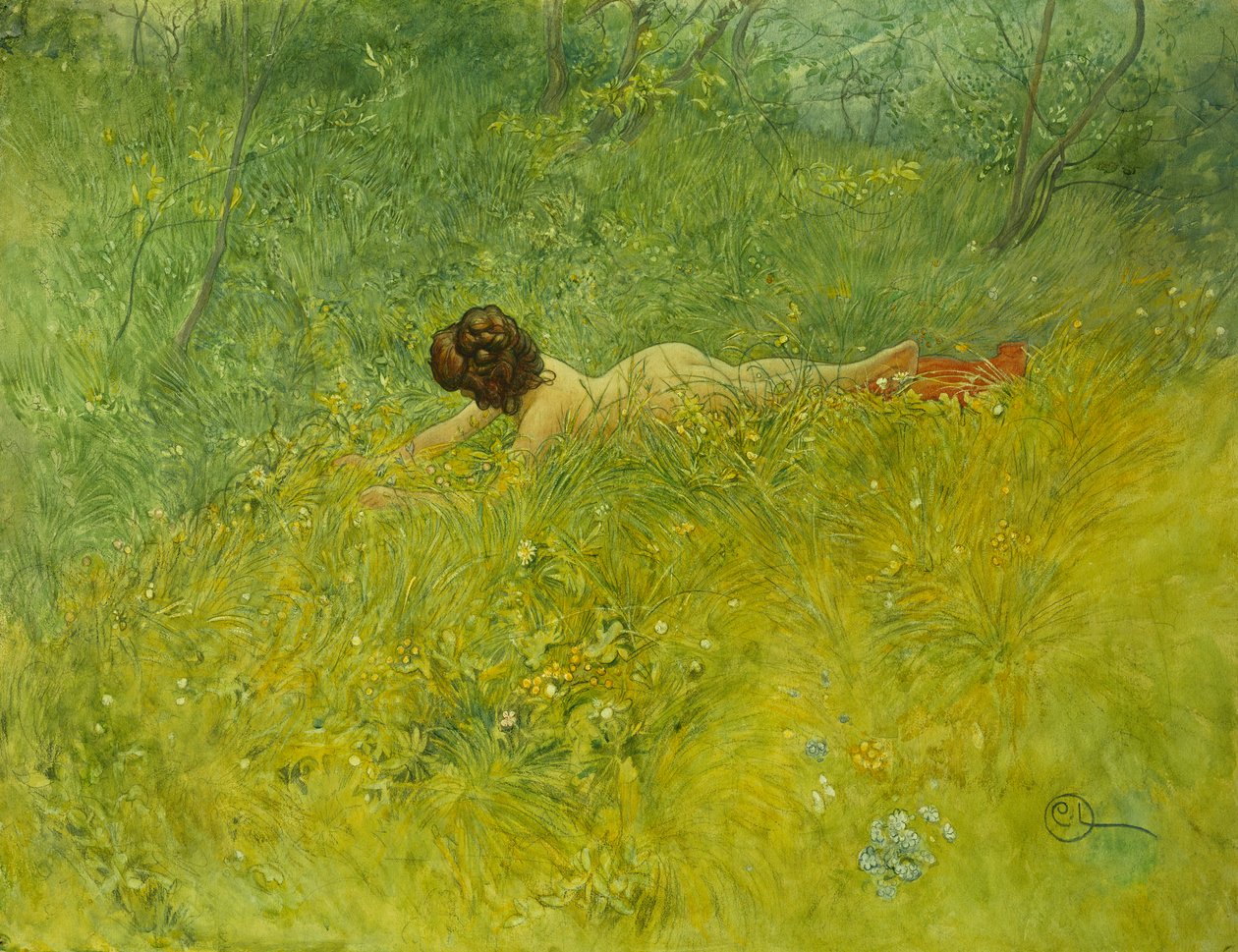 On the Grass by Carl Larsson