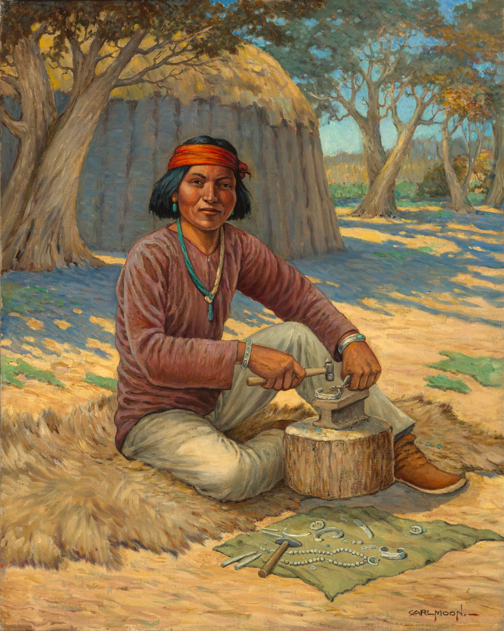 Navajo Silversmith by Carl Moon