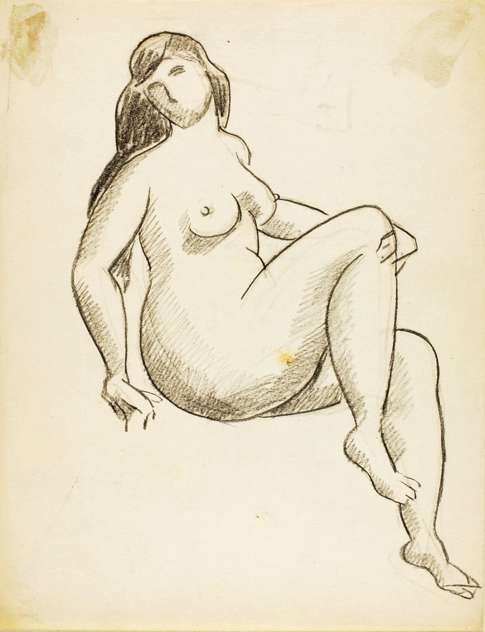 Seated Female Nude by Carl Newman