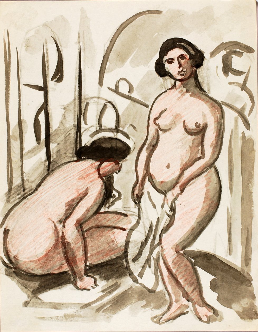 Two Nude Figures by Carl Newman