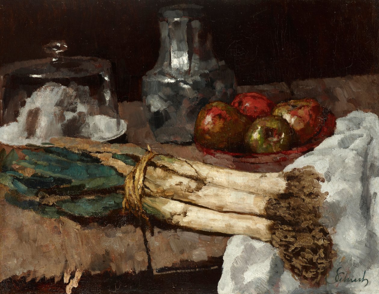 Still Life with Leeks by Carl Schuch