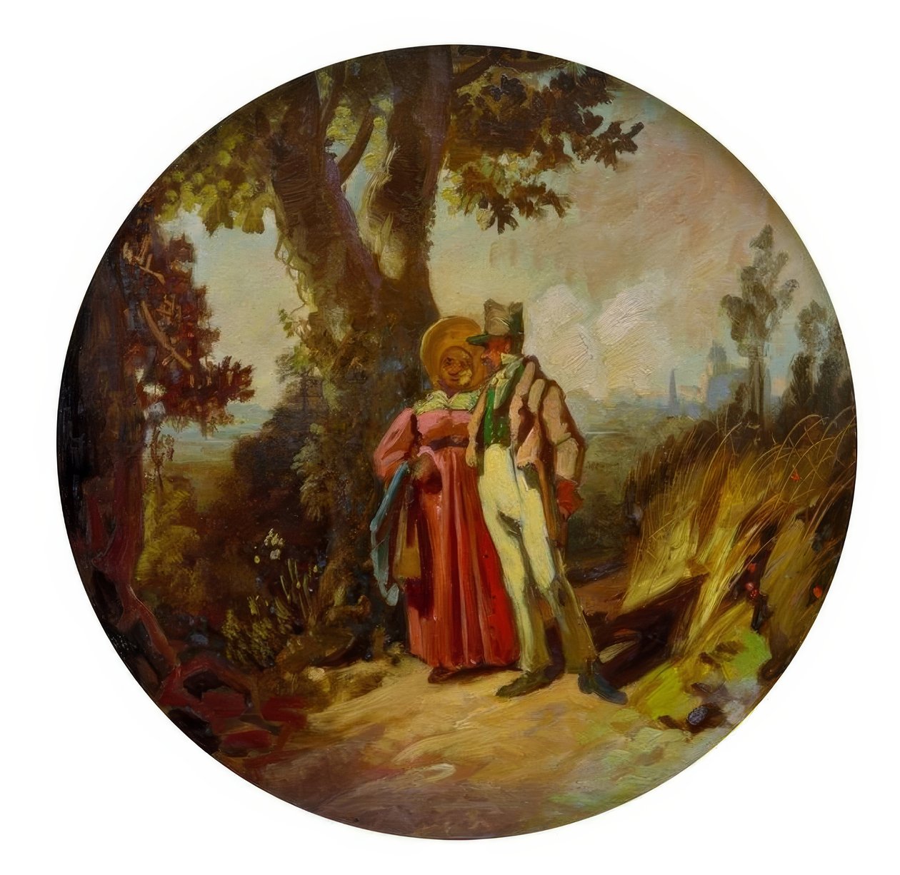 Strolling Bourgeois Couple by Carl Spitzweg