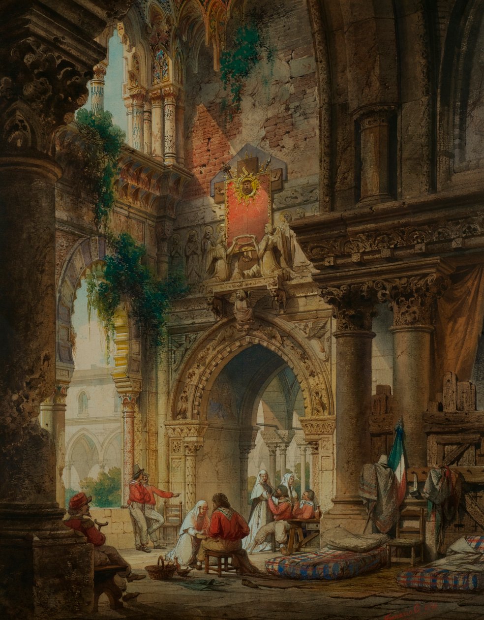 The Convent of Palermo, c.1850 by Carlo Ferrario