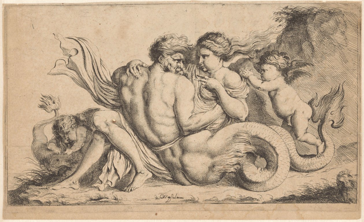 Triton and Nymph by Caspar Jacob van Opstal (II) (attributed to)