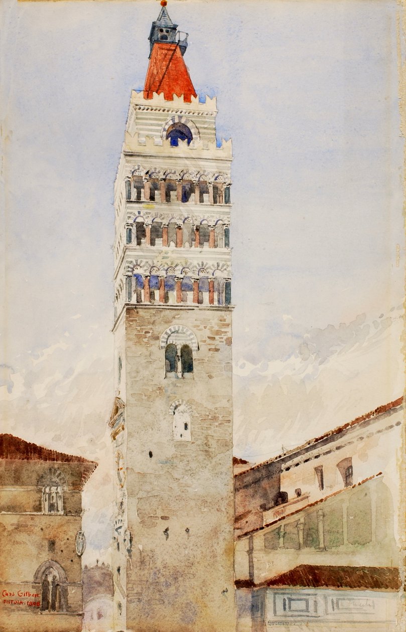 Cathedral Tower, Pistoia, Italy by Cass Gilbert