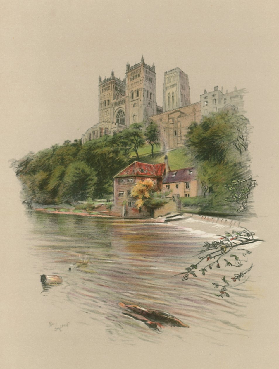 Durham Cathedral by Cecil Charles Windsor Aldin