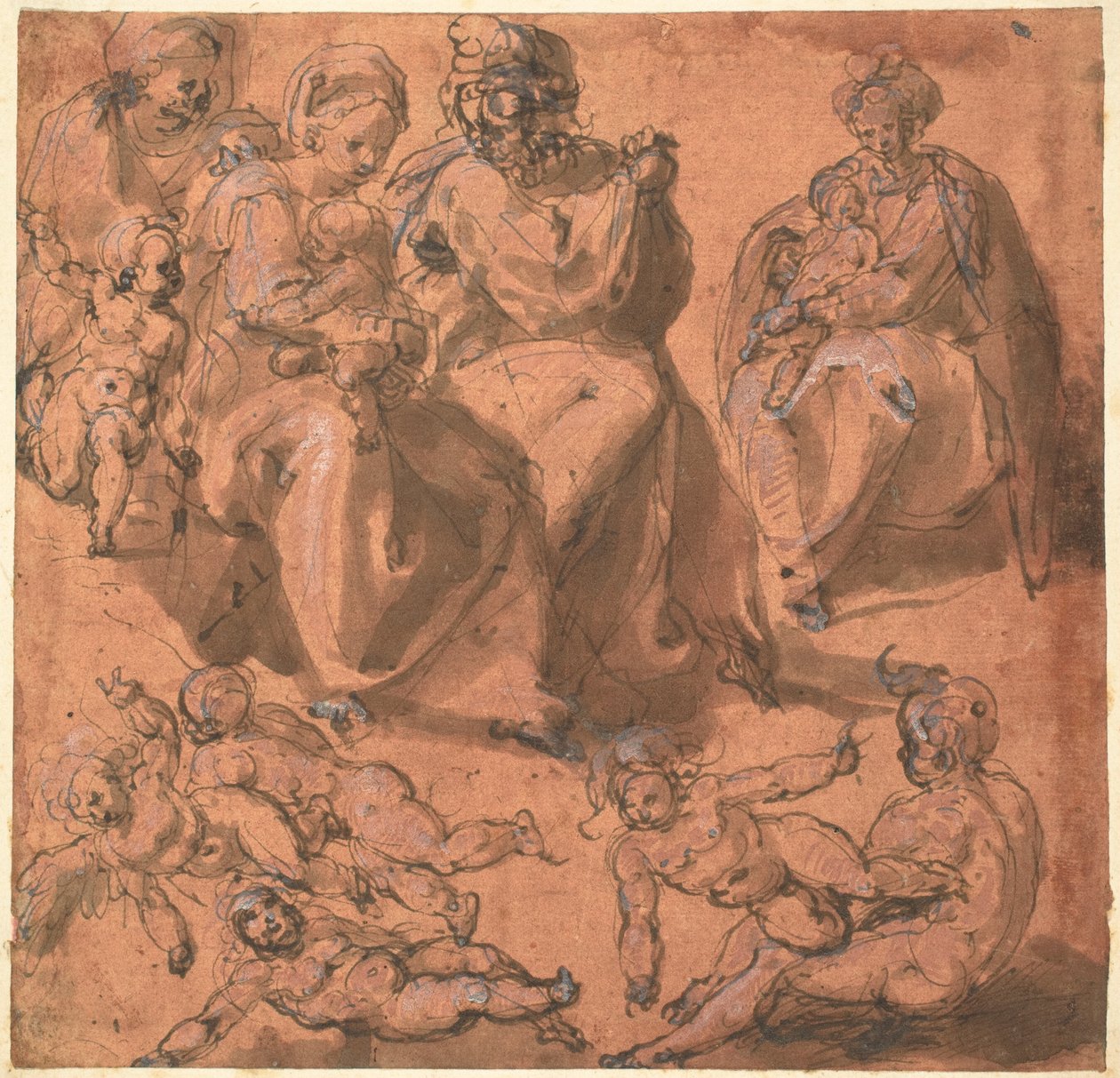 Studies of a Holy Family by Cesare Pollini