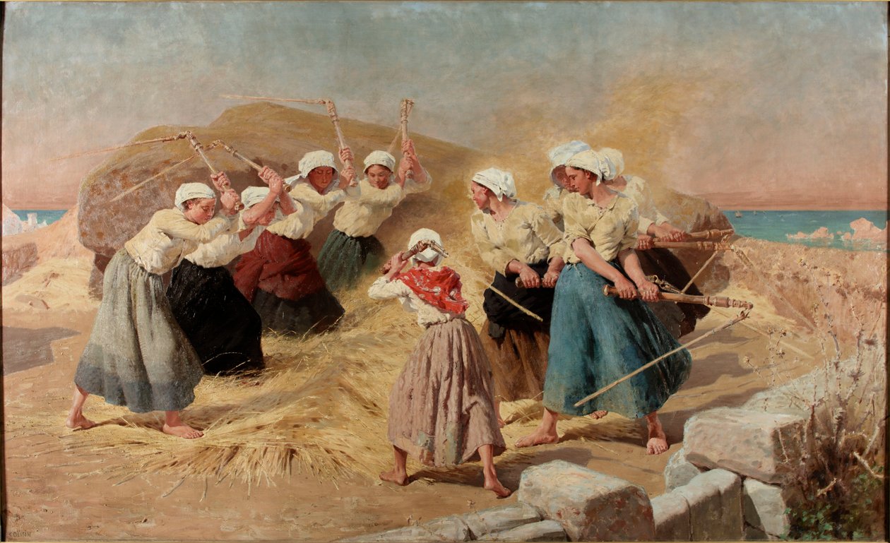 Threshing by Charles de la Fosse