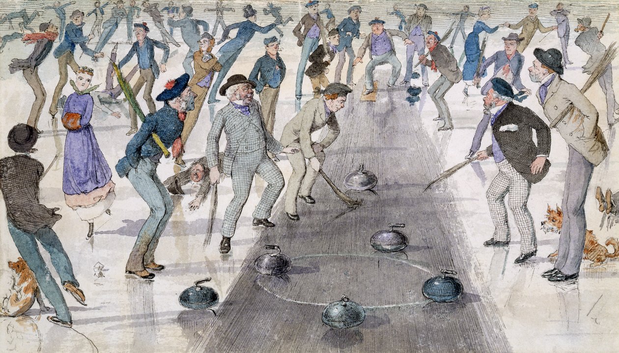 Curling Match on Duddingston Loch by Charles Altamont Doyle