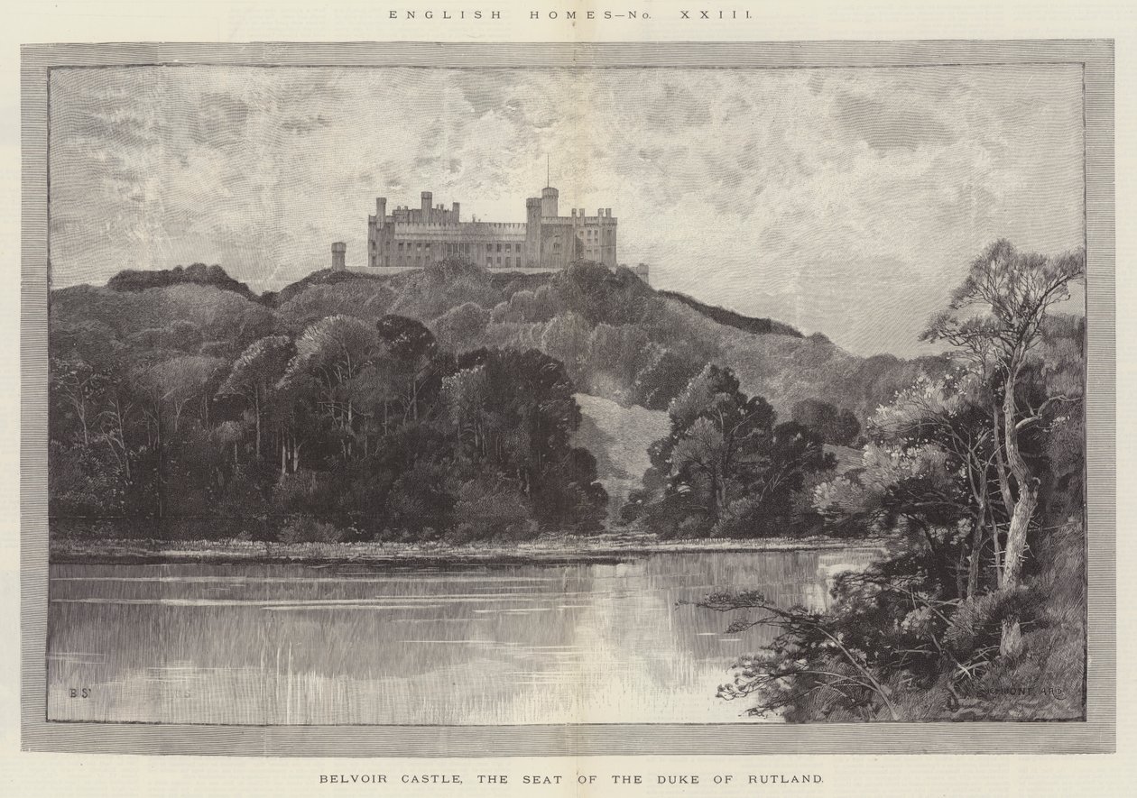 Belvoir Castle, the Seat of the Duke of Rutland by Charles Auguste Loye