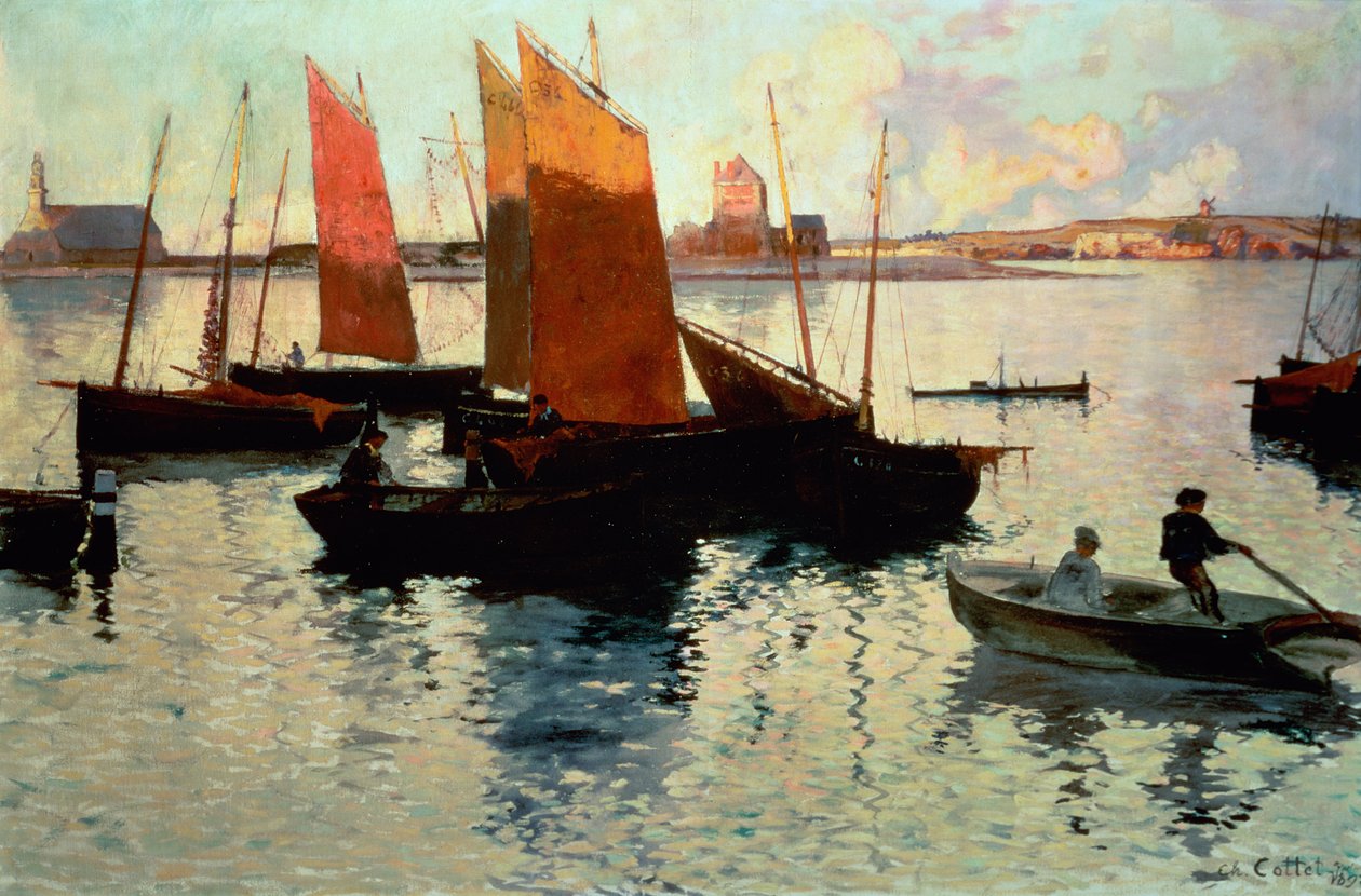 Evening Light at the Port of Camaret by Charles Cottet