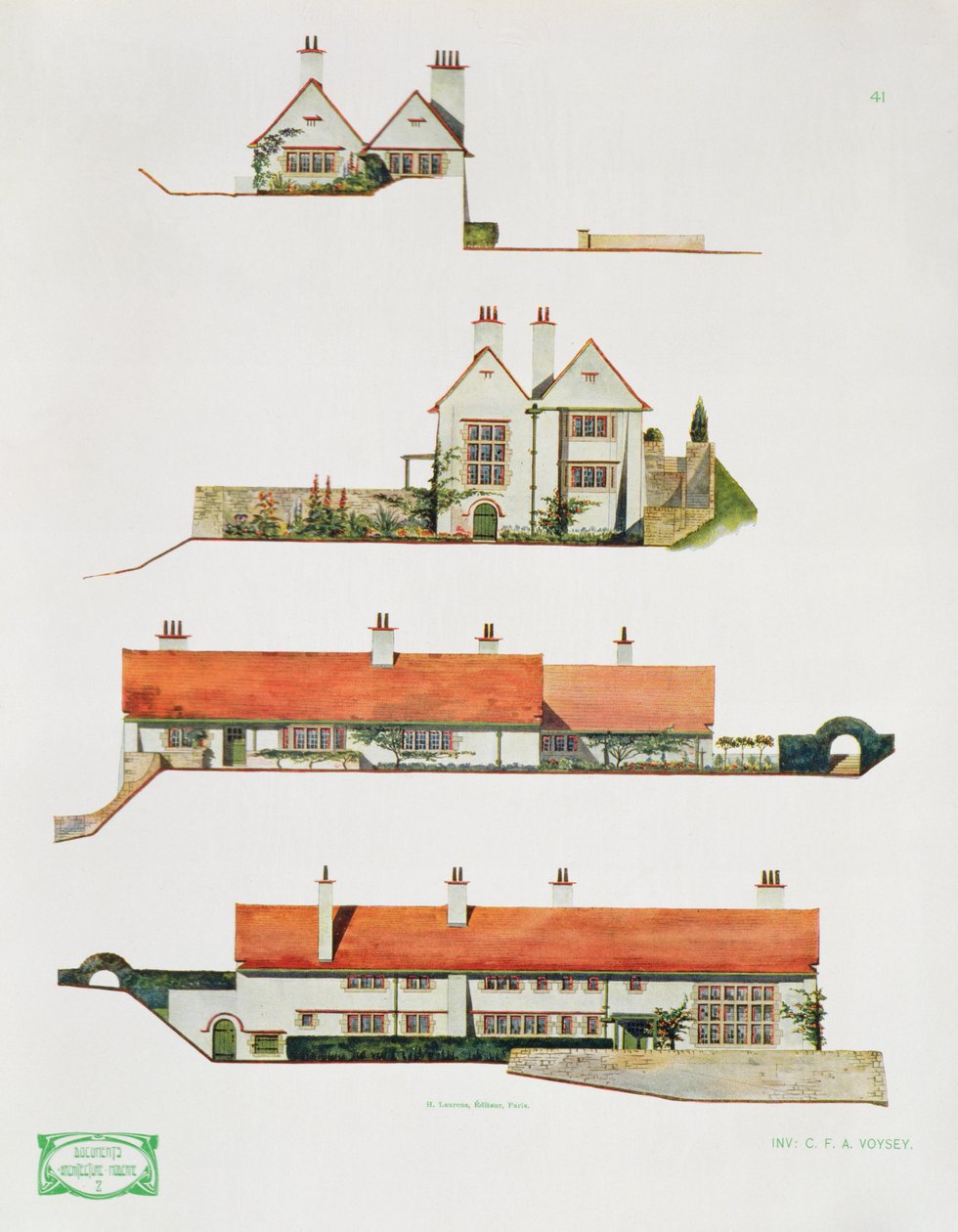 Design for a small country house, early 1900s by Charles Francis Annesley Voysey