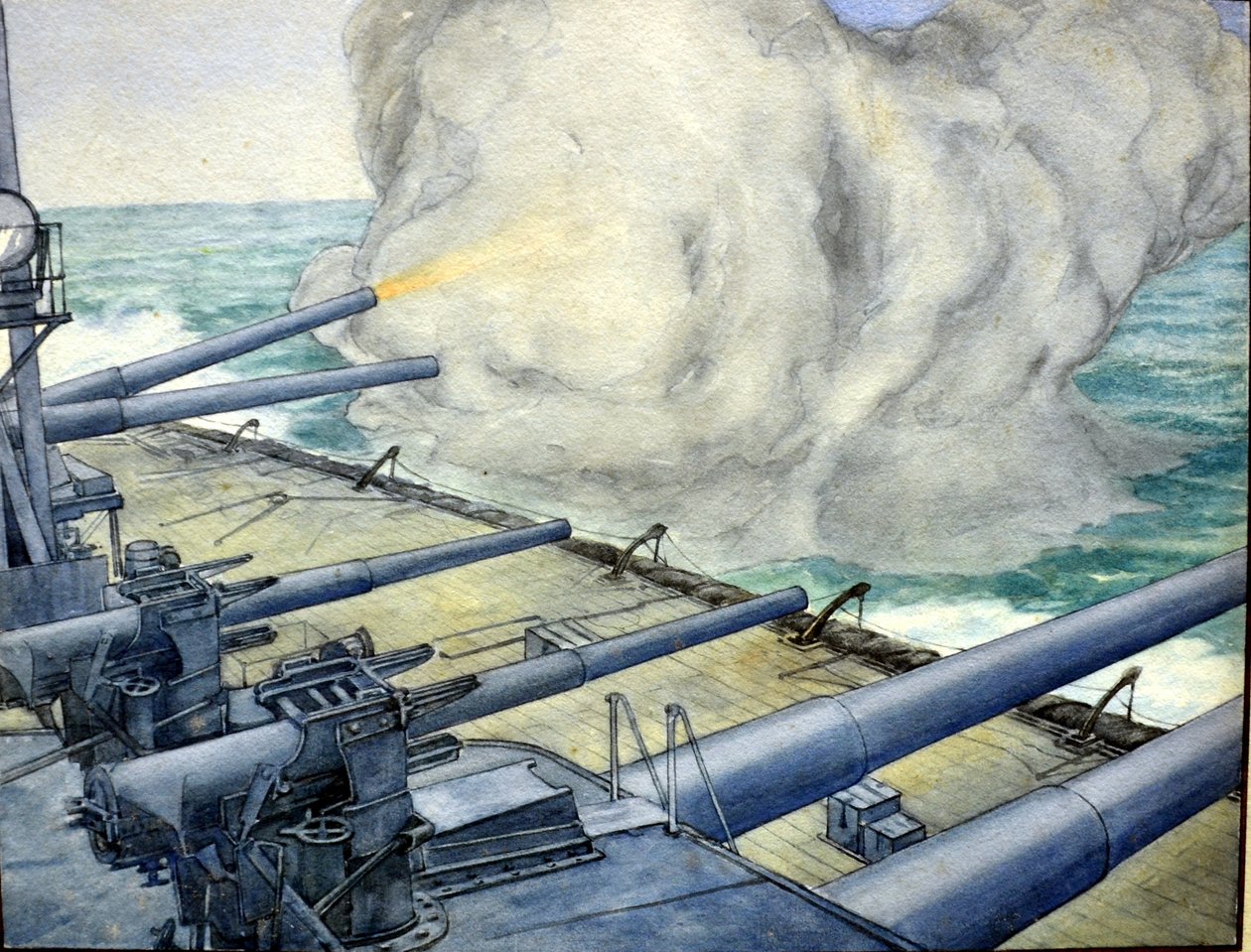 Ships cannons by Charles John de Lacy