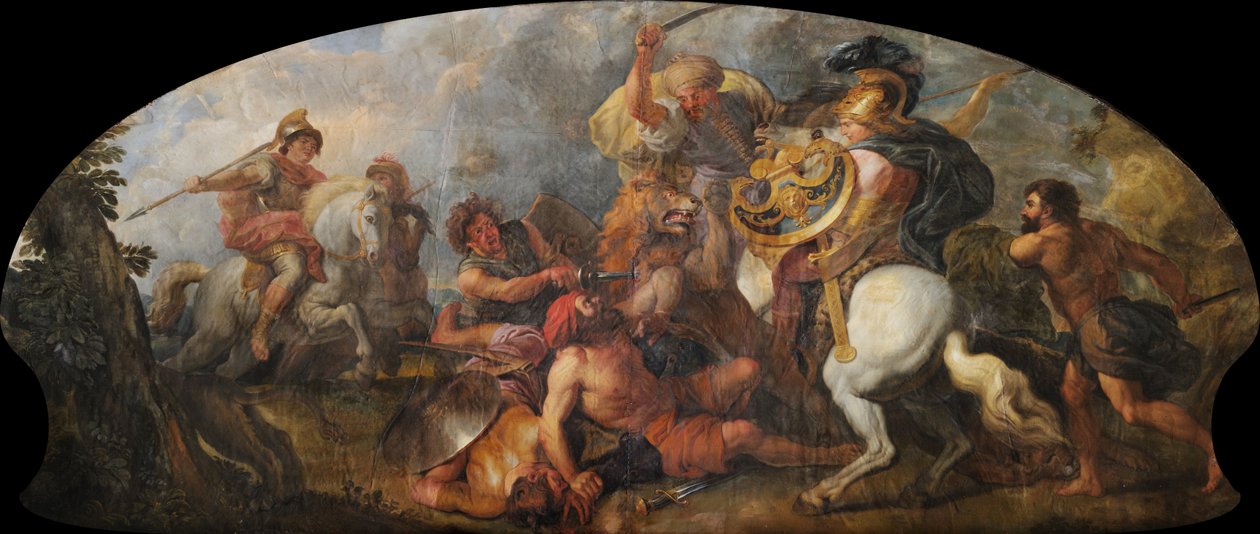 Alexander the Great Hunting Lions by Charles de la Fosse