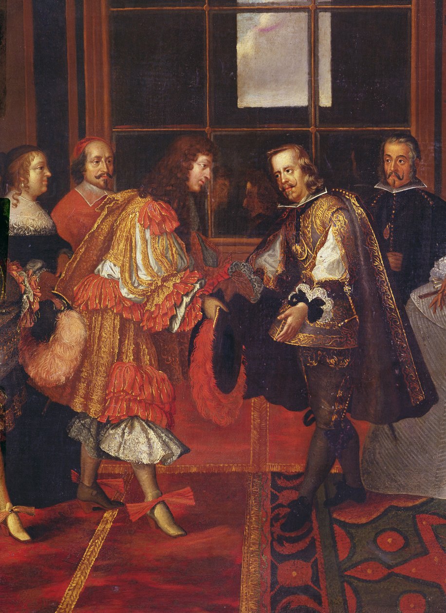 The Meeting of Louis XIV and Philippe IV on the Ile des Faisans (detail) by Charles Le Brun