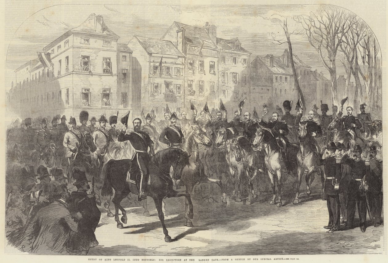 Entry of King Leopold II into Brussels, His Reception at the Laeken Gate by Sir John Charles Robinson