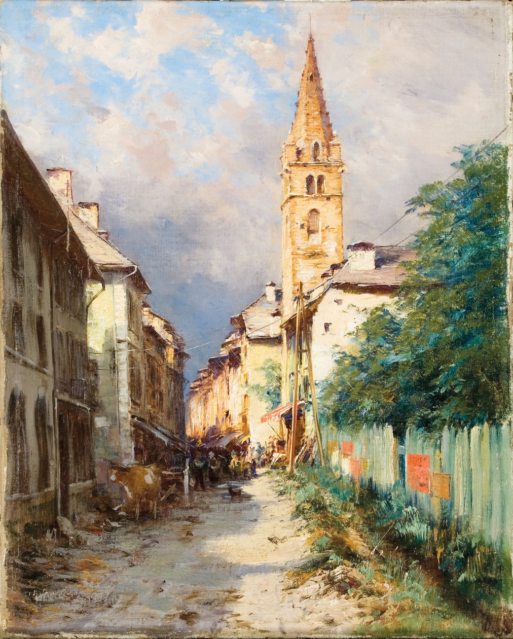 Street in Barcelonette by Charles Alexandre Bertier