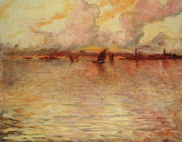 Seascape with Distant View of Venice by Charles Cottet