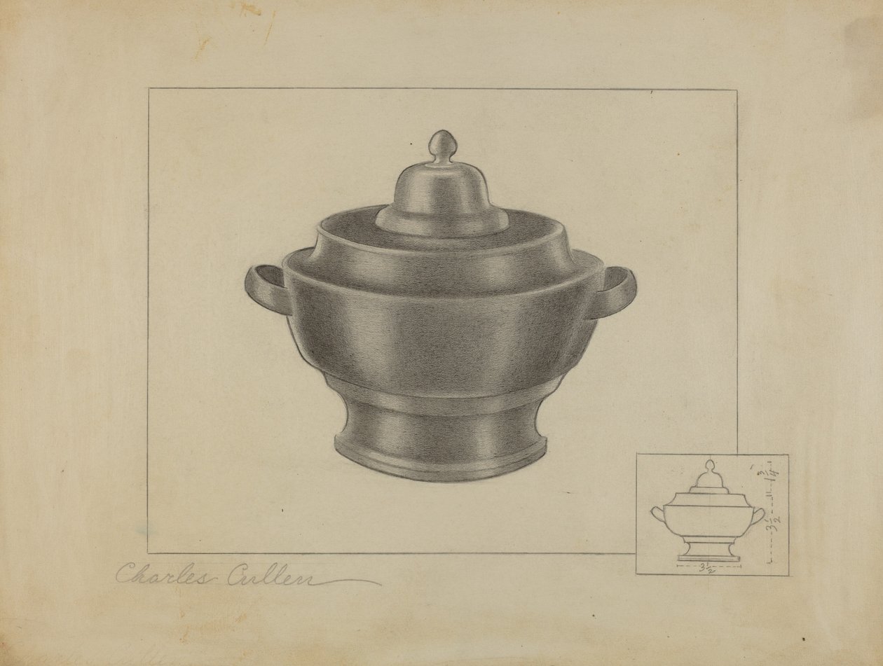 Pewter Sugar Bowl by Charles Cullen
