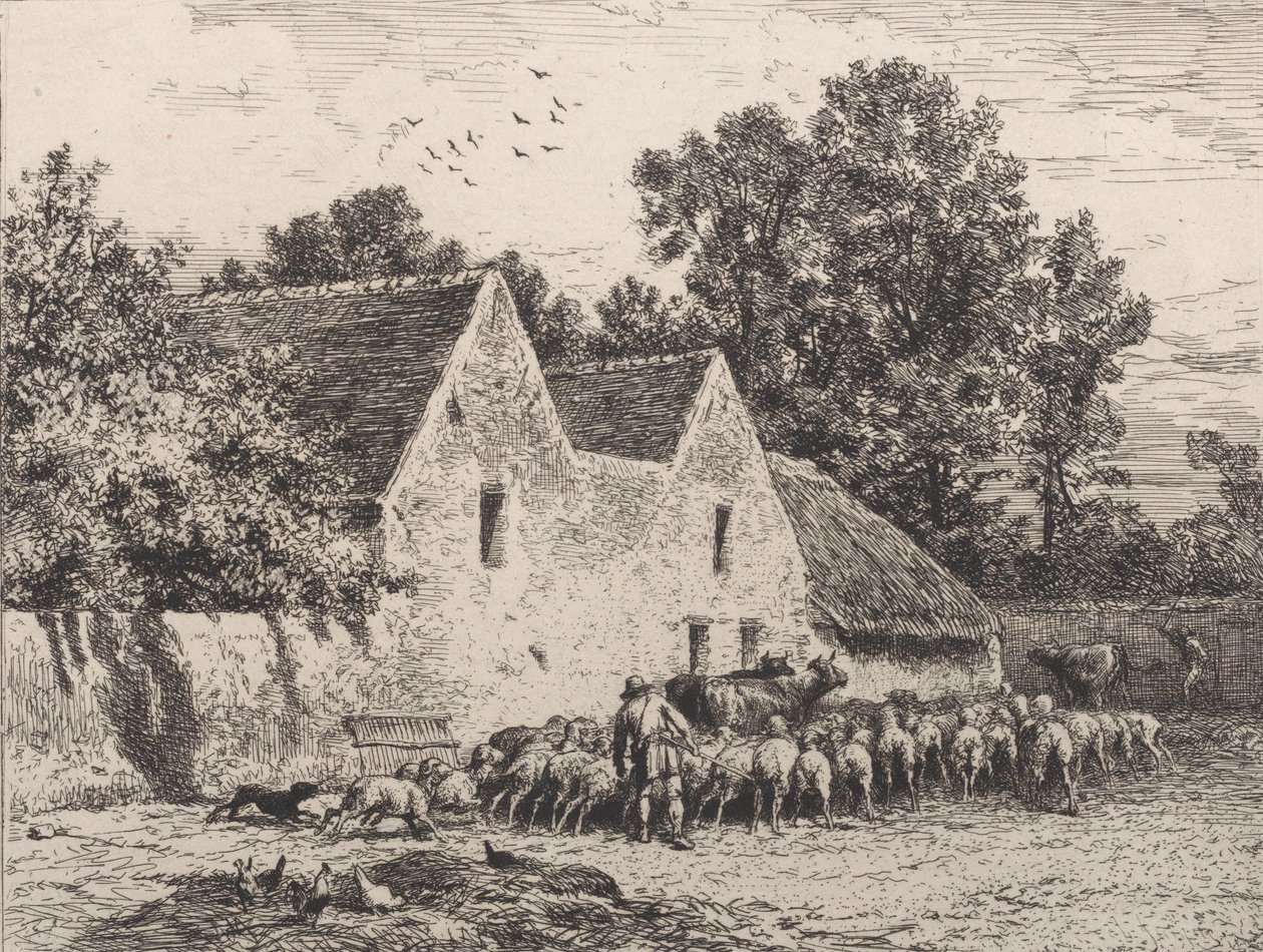 A Farm by Charles Emile Jacque