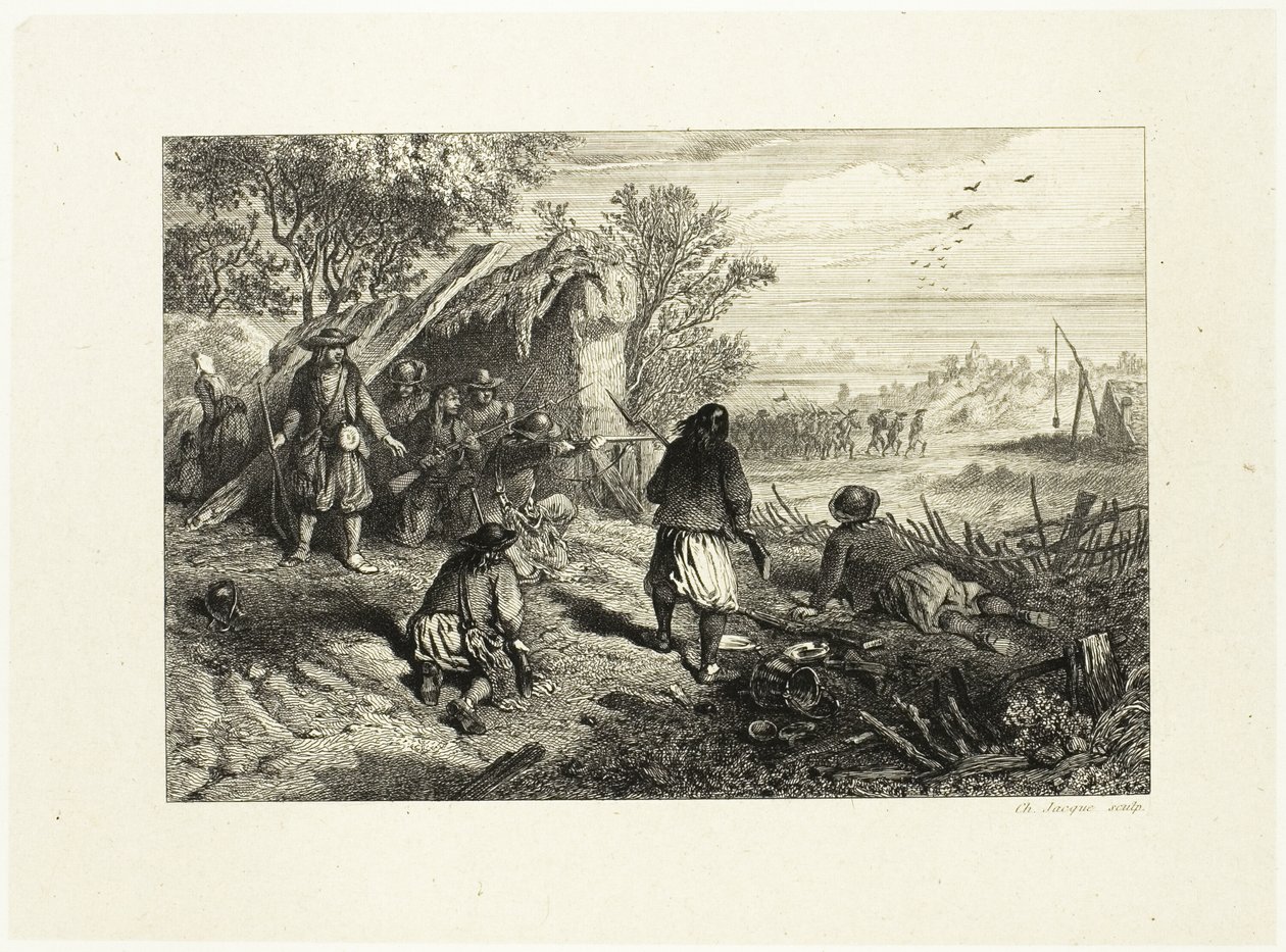 An Ambush by Charles Emile Jacque