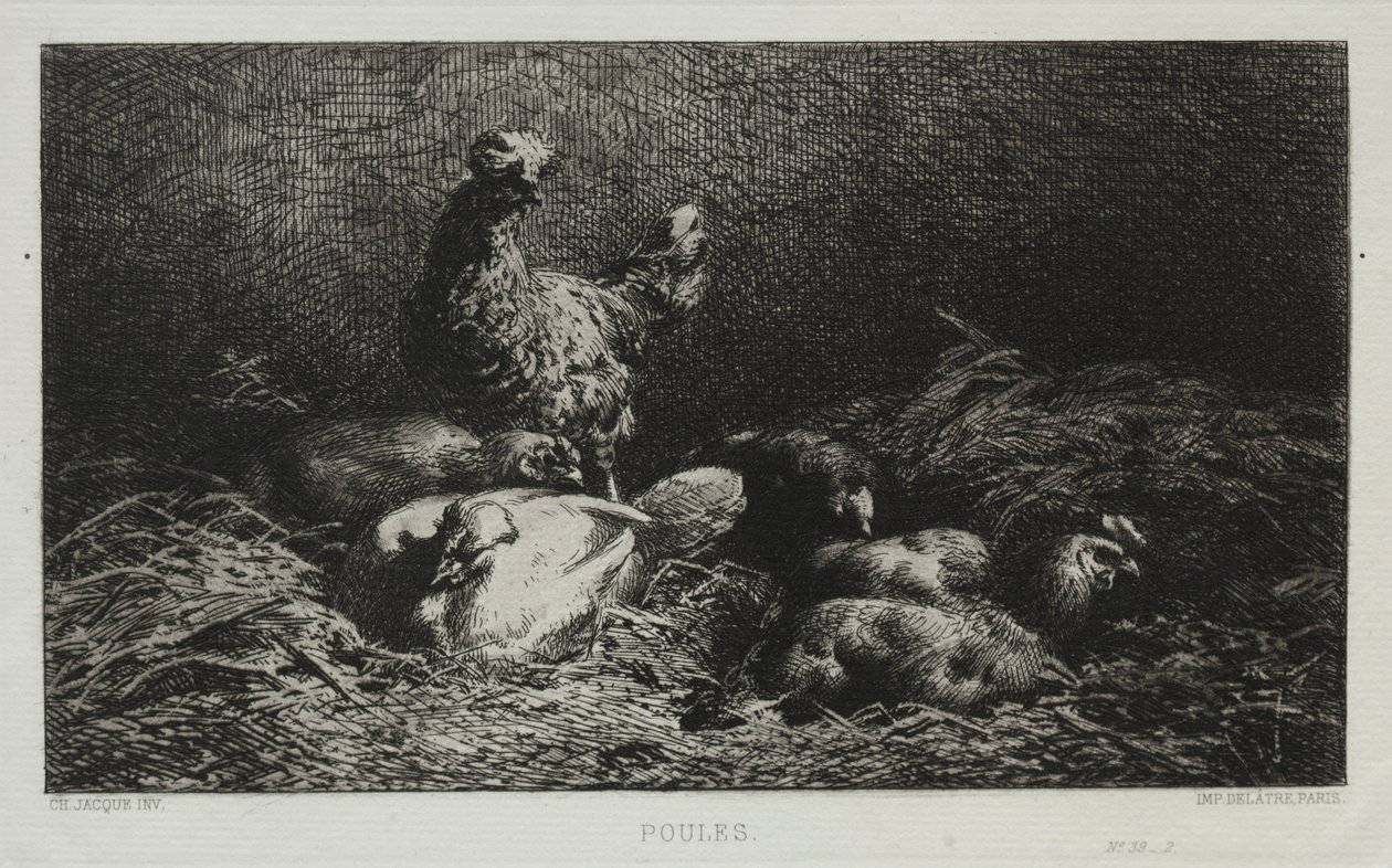 Chickens by Charles Emile Jacque