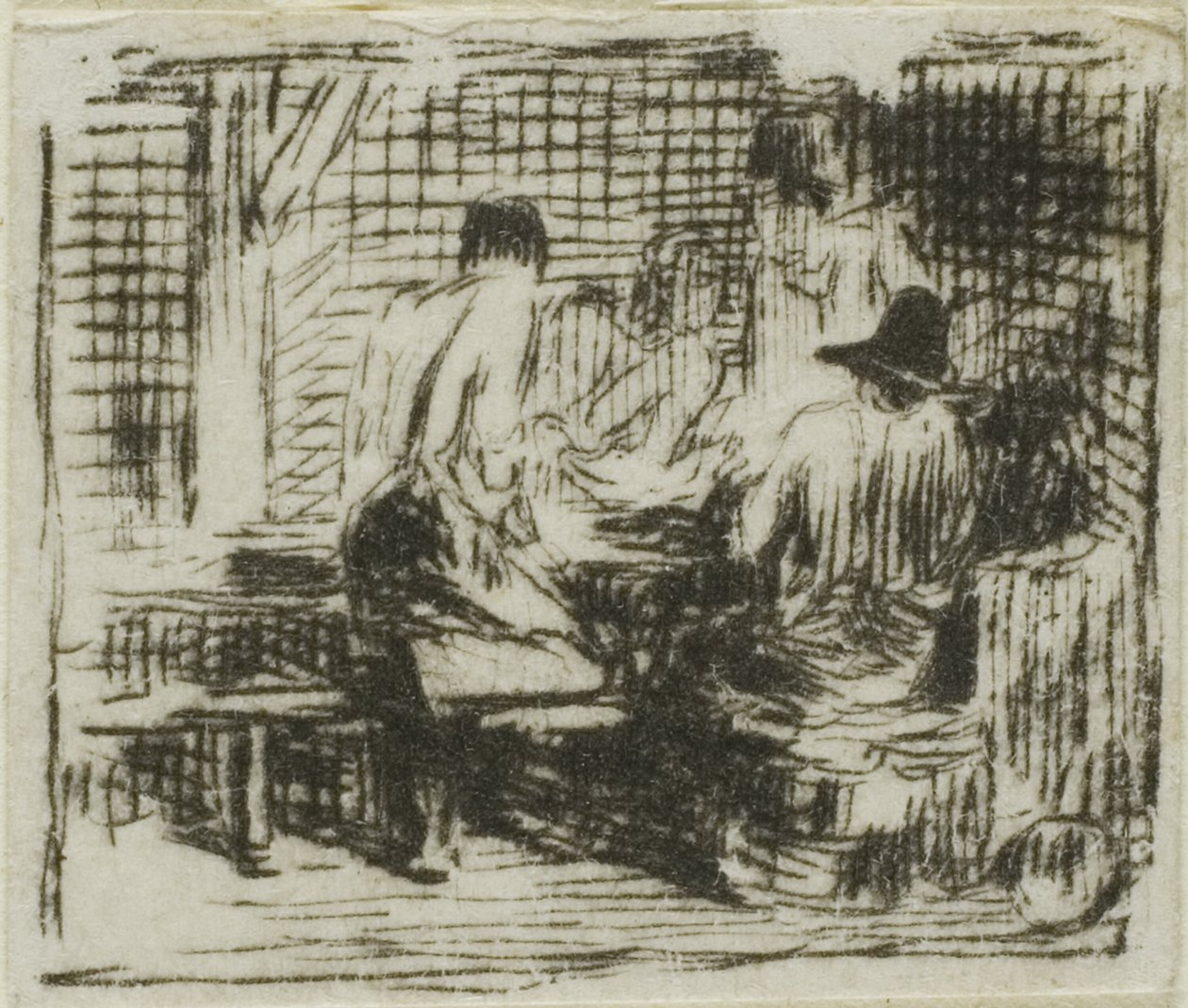 Drinkers by Charles Emile Jacque