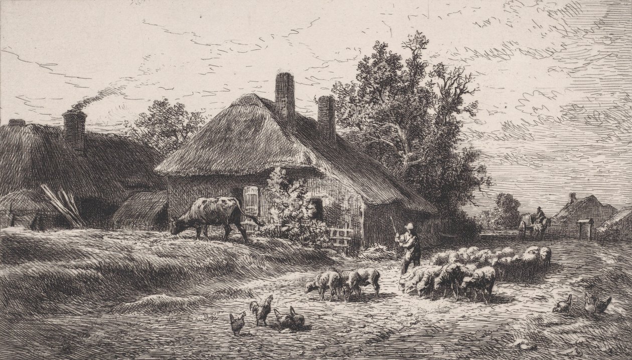 Le Hameau by Charles Emile Jacque