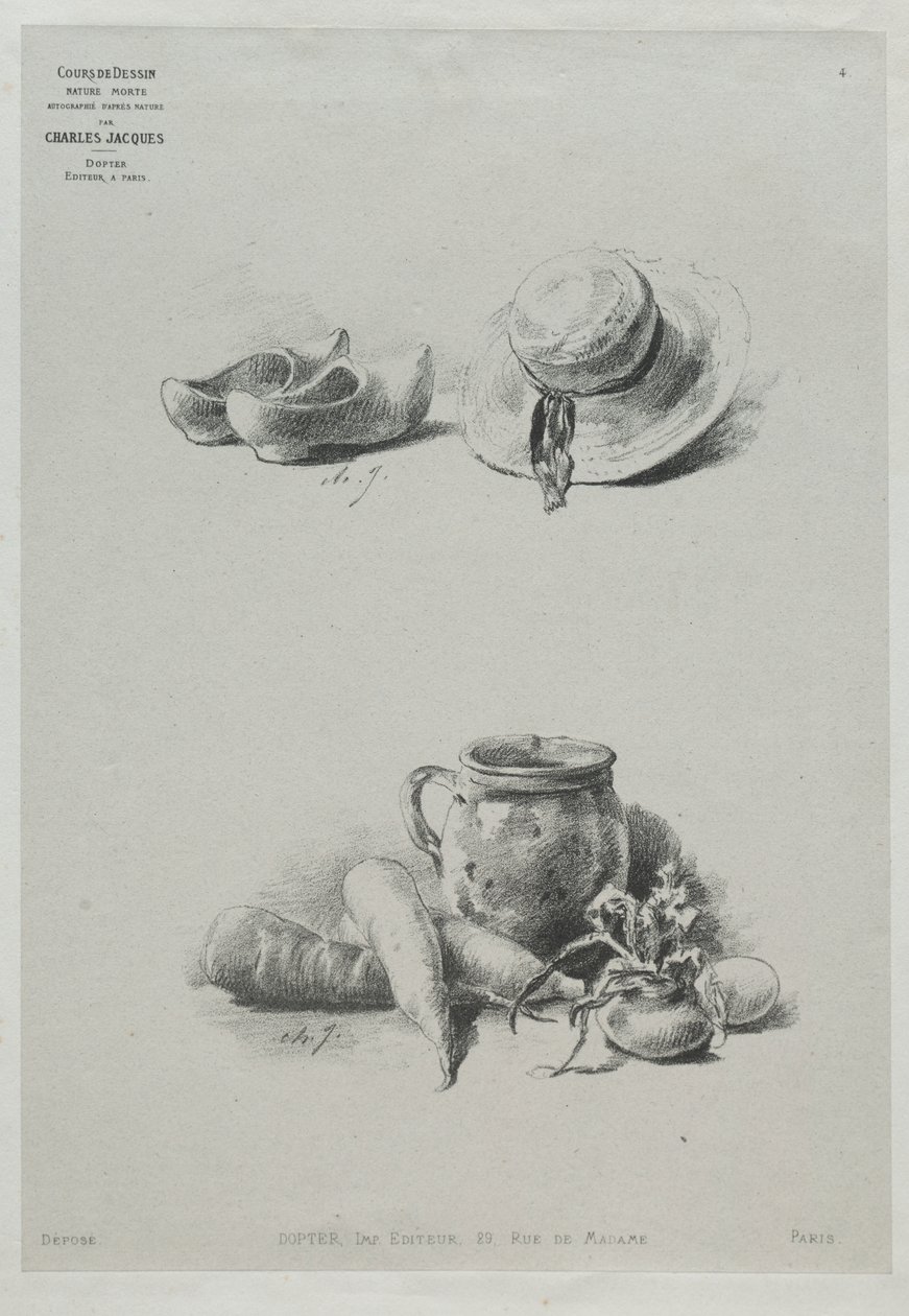 Still Life by Charles Emile Jacque