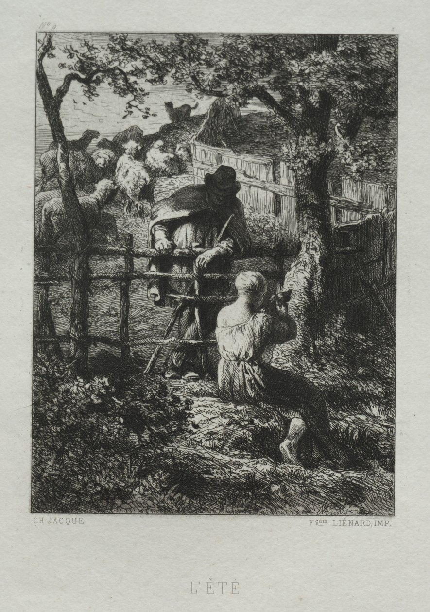 Summer Day by Charles Emile Jacque