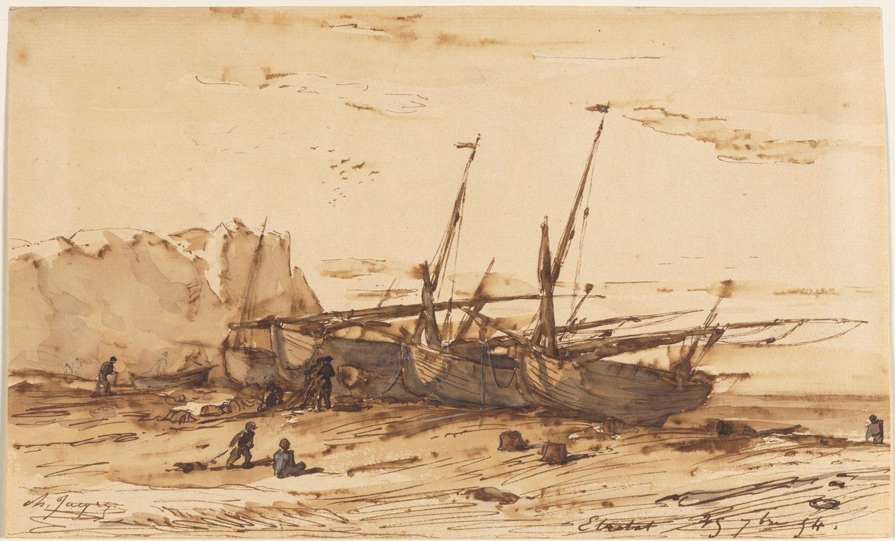 Étretat by Charles Emile Jacque