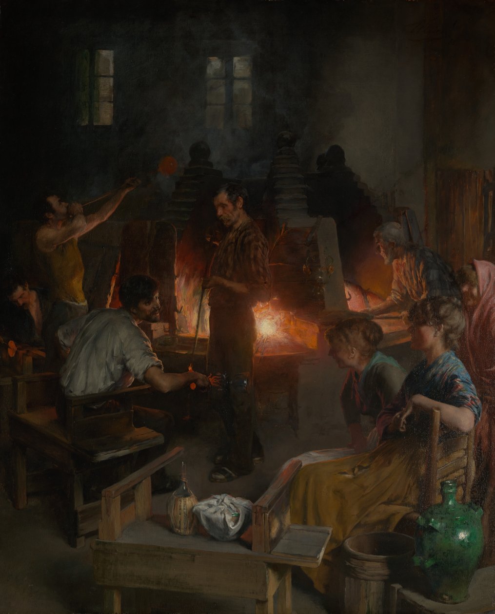 Glass Blowers of Murano, 1886 by Charles Frederic Ulrich