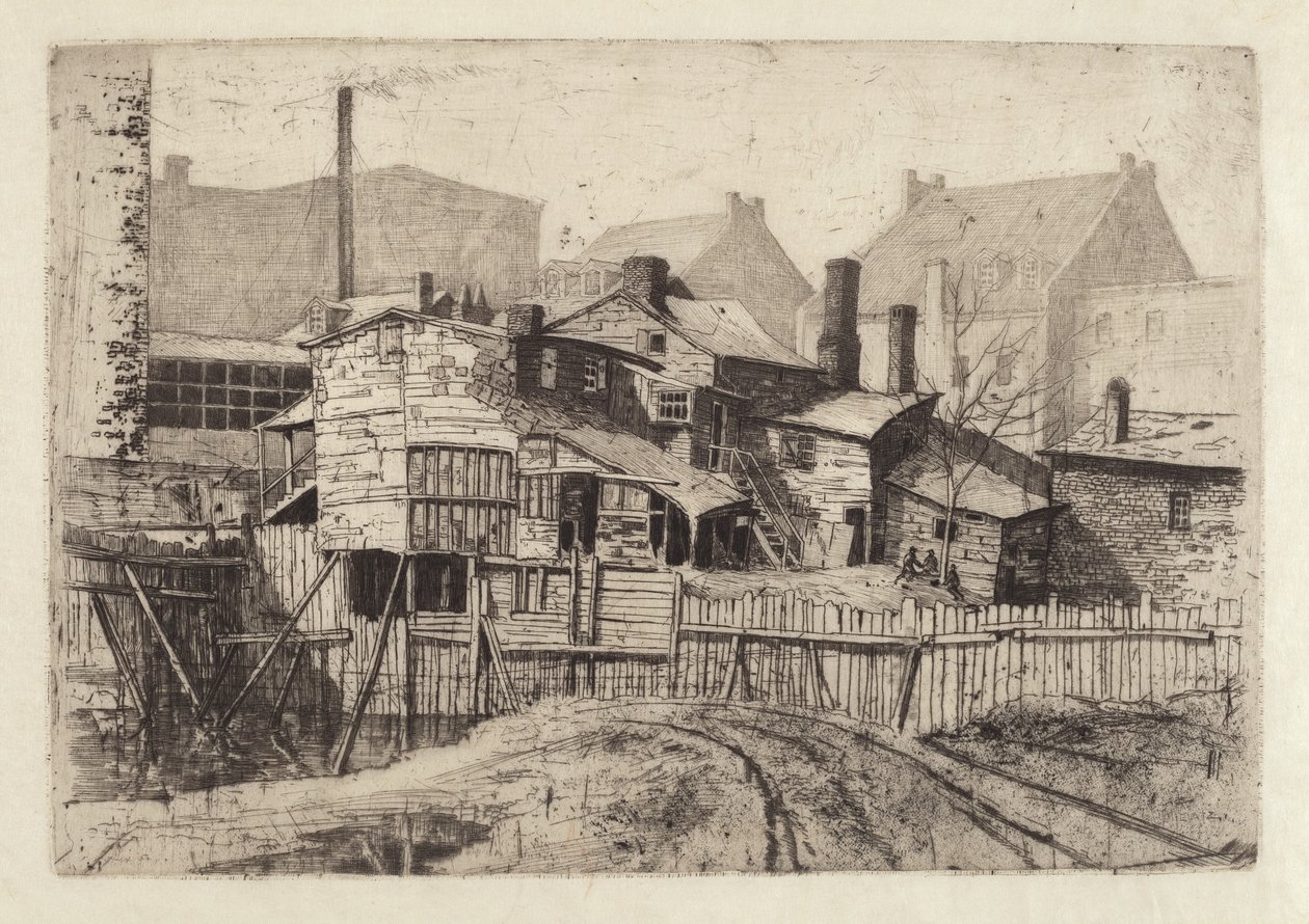 Untitled (Wooden House in City) by Charles Frederick William Mielatz