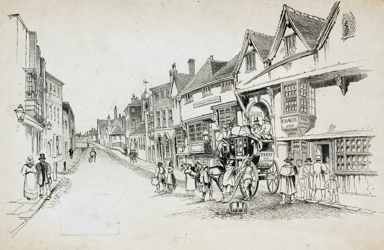 High Street, Canterbury, Kent, 1892-1933 by Charles George Harper